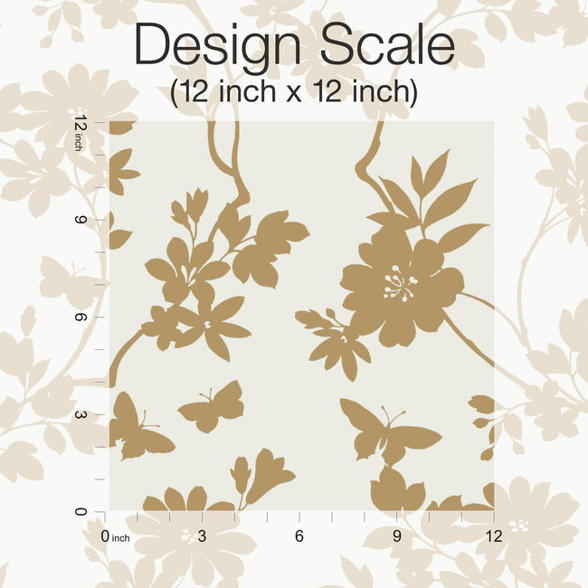 flutter-vine-wallpaper-whitegold-york-wallcoverings-dt5022 - York Wallcoverings Wallpaper