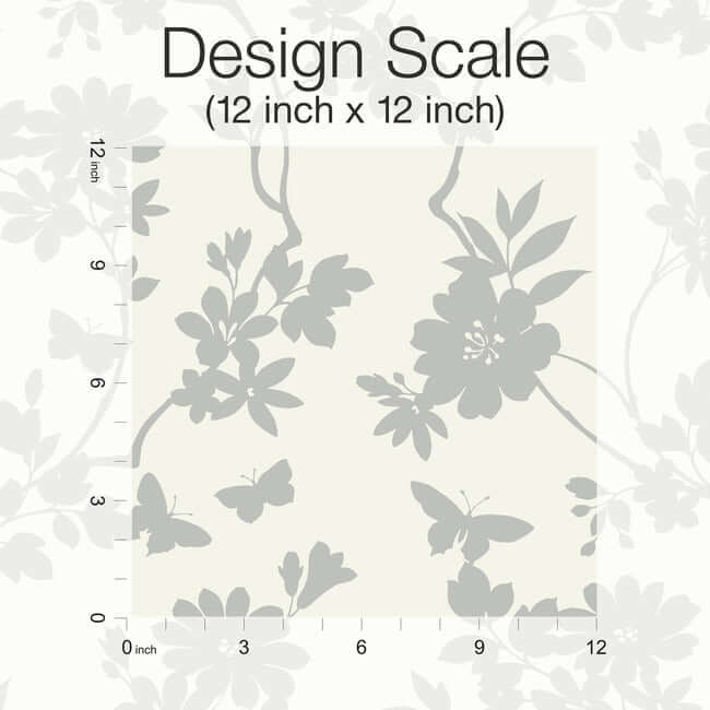 flutter-vine-white-silver-wallpaper-york-wallcoverings-dt5023 - York Wallpaper Wallpaper