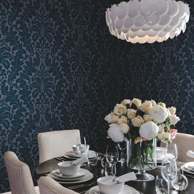 modern-romance-navy-wallpaper-york-wallcoverings-dt5042 - York Wallpaper Wallpaper