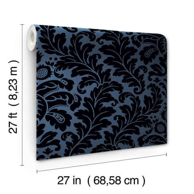 modern-romance-navy-wallpaper-york-wallcoverings-dt5042 - York Wallpaper Wallpaper