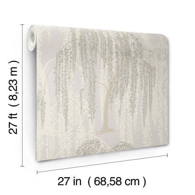 willow-glow-light-taupe-wallpaper-york-wallcoverings-dt5064 - York Wallcoverings Wallpaper