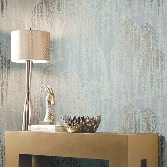 Willow Glow Smokey Blue Wallpaper - York Wallcoverings - DT5063 - York Wallcoverings Wallpaper