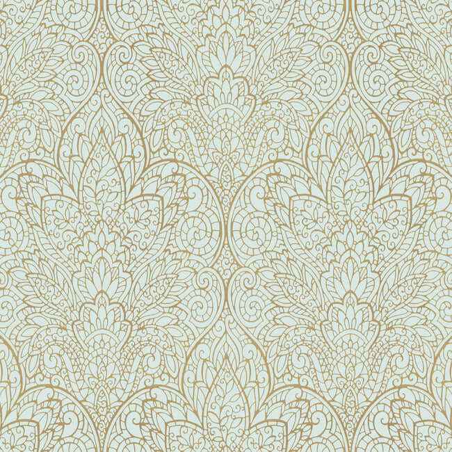 Paradise Blue Metallic Wallpaper - York Wallcoverings - CD4008