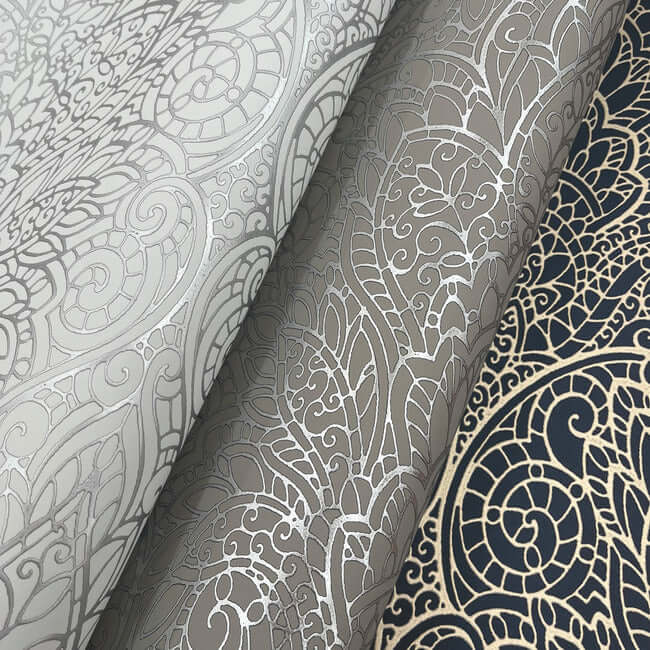 paradise-bright-white-silver-wallpaper-york-wallcoverings-dt5011 - York Wallcoverings Wallpaper