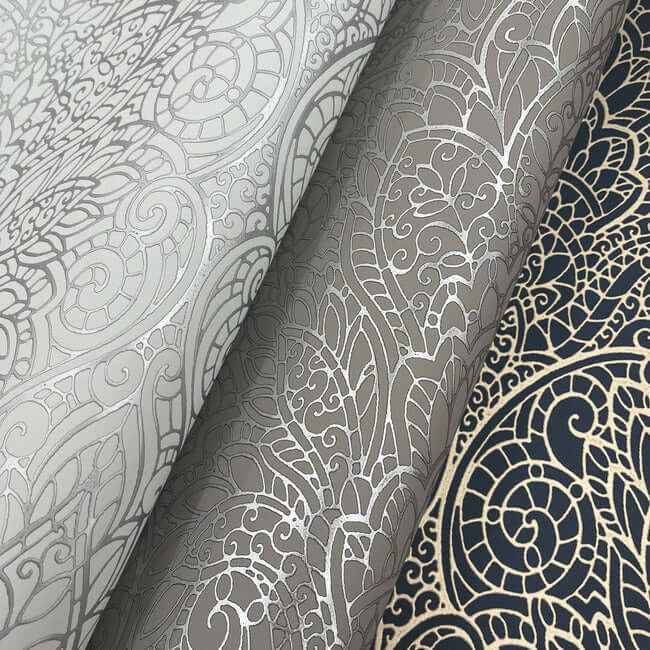 Paradise Navy & Gold Wallpaper - York Wallcoverings - DT5013 - York Wallcoverings Wallpaper