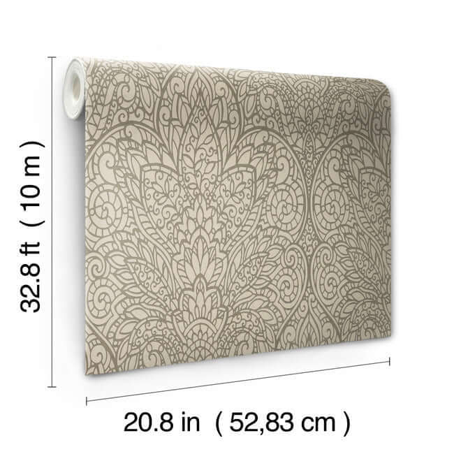 paradise-brown-metallic-wallpaper-york-wallcoverings-cd4010 - York Wallcoverings Wallpaper