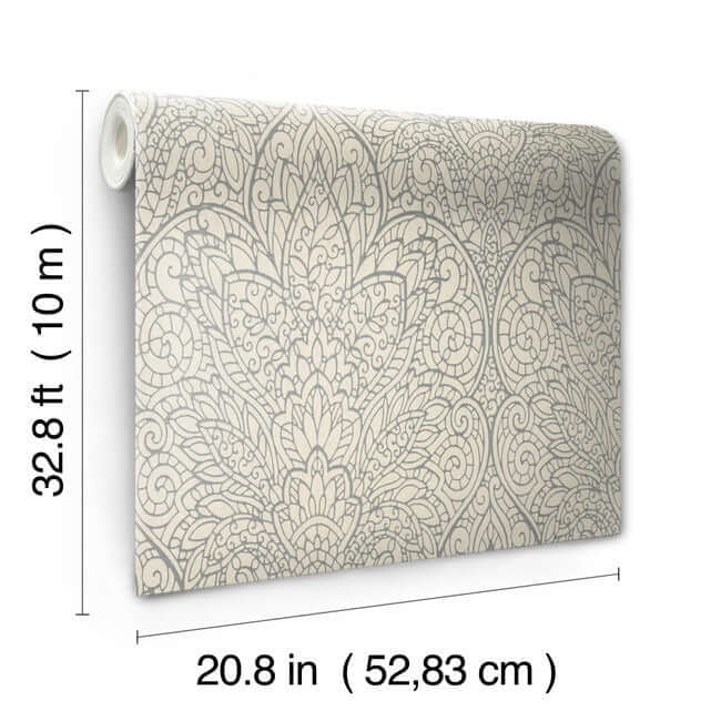 paradise-grey-metallic-wallpaper-york-wallcoverings-cd4011 - York Wallpaper Wallpaper