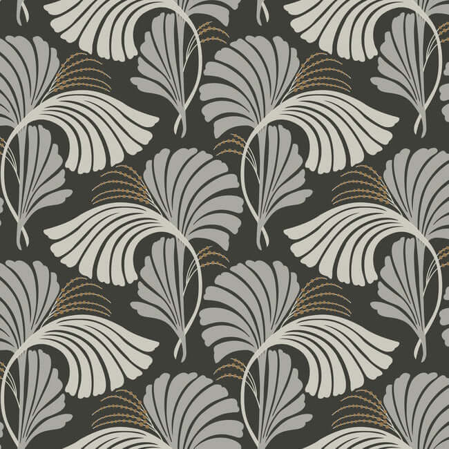dancing-leaves-black-wallpaper-york-wallcoverings-dt5134 - York Wallcoverings Wallpaper