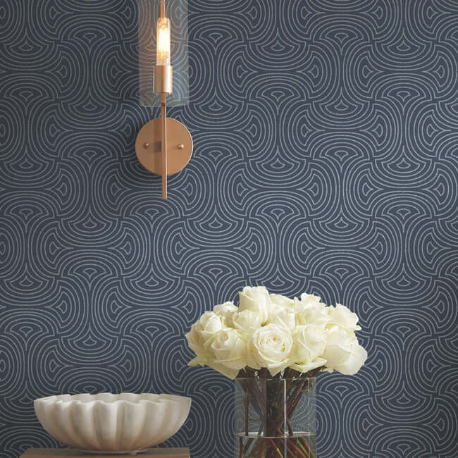 hourglass-navy-wallpaper-york-wallcoverings-dt5143 - York Wallpaper Wallpaper