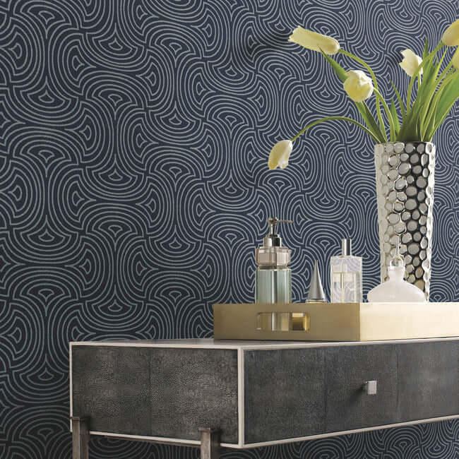 hourglass-navy-wallpaper-york-wallcoverings-dt5143 - York Wallpaper Wallpaper
