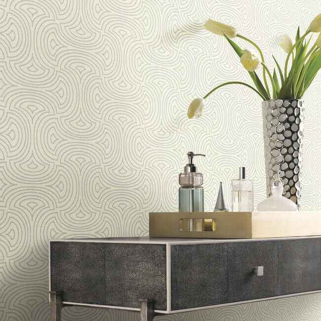 Hourglass White Wallpaper - York Wallcoverings - DT5142