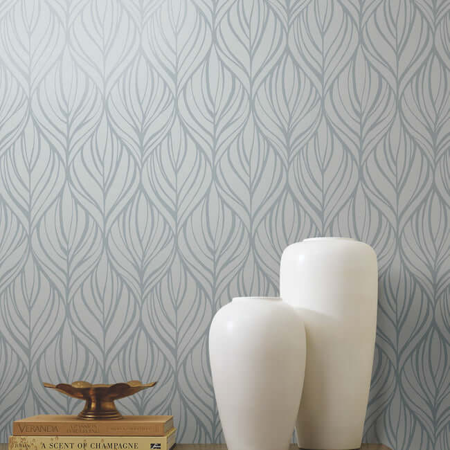 palma-blue-silver-wallpaper-york-wallcoverings-dt5083 - York Wallpaper Wallpaper