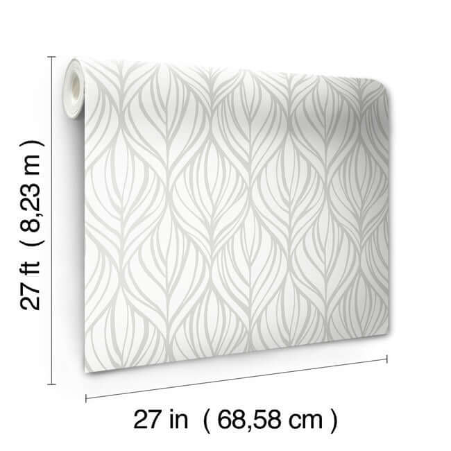 palma-white-silver-wallpaper-york-wallcoverings-dt5084 - York Wallpaper Wallpaper
