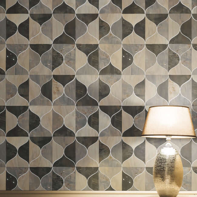 burlwood-ogee-black-taupe-wallpaper-york-wallcoverings-dt5001 - York Wallpaper Wallpaper