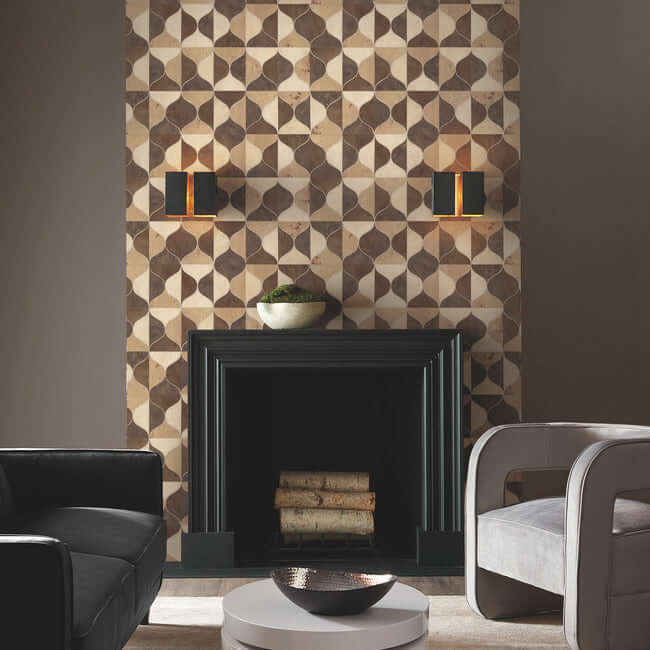 burlwood-ogee-warm-neutral-wallpaper-york-wallcoverings-dt5003 - York Wallpaper Wallpaper