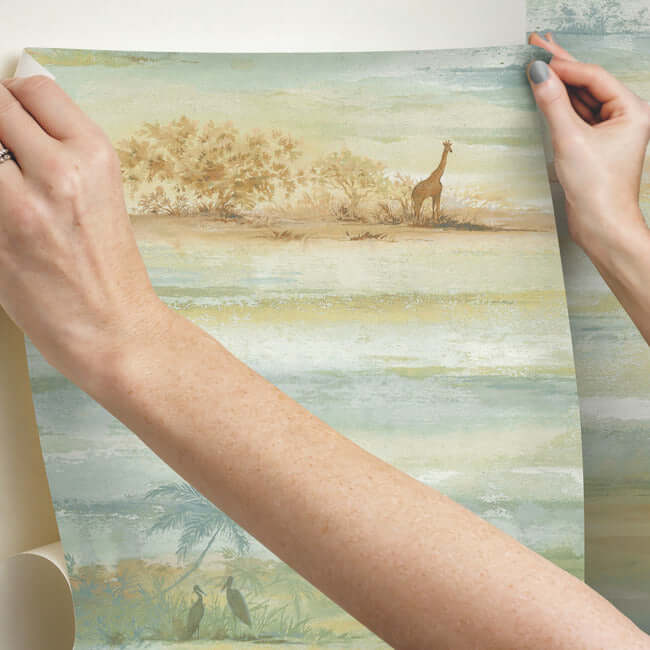 savanna-sunset-premium-peel-stick-wallpaper-sunset-york-wallcoverings-psw1348rl - York Wallcoverings Wallpaper