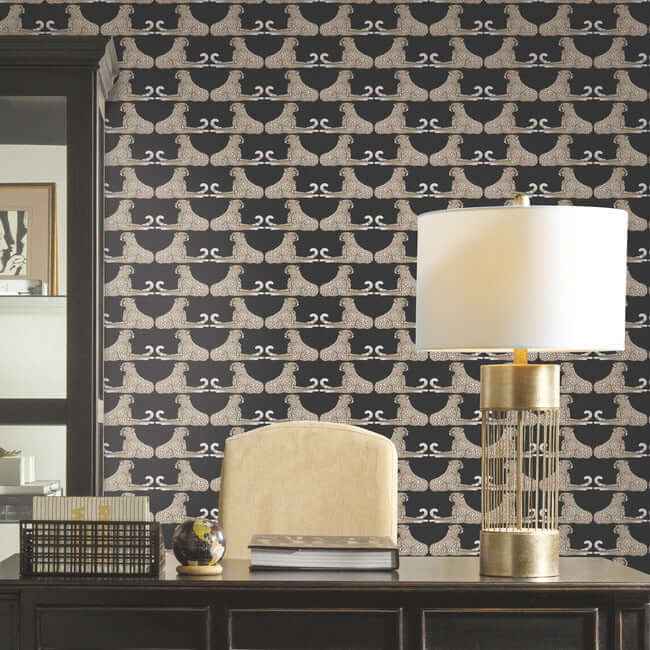 Reclining Cheetahs Black Peel & Stick Wallpaper - York Wallcoverings - PSW1355RL - York Wallcoverings Wallpaper