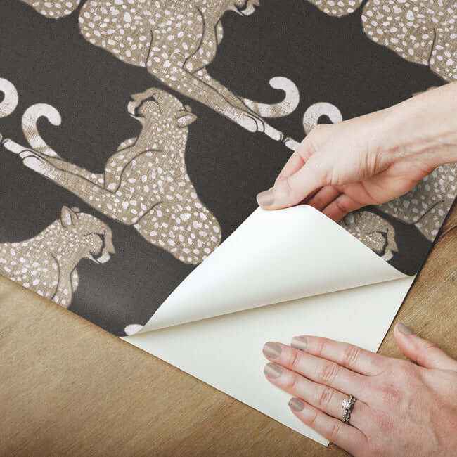 Reclining Cheetahs Black Peel & Stick Wallpaper - York Wallcoverings - PSW1355RL - York Wallcoverings Wallpaper