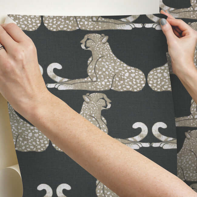 reclining-cheetahs-premium-peel-stick-wallpaper-black-york-wallcoverings-psw1355rl - York Wallcoverings Wallpaper