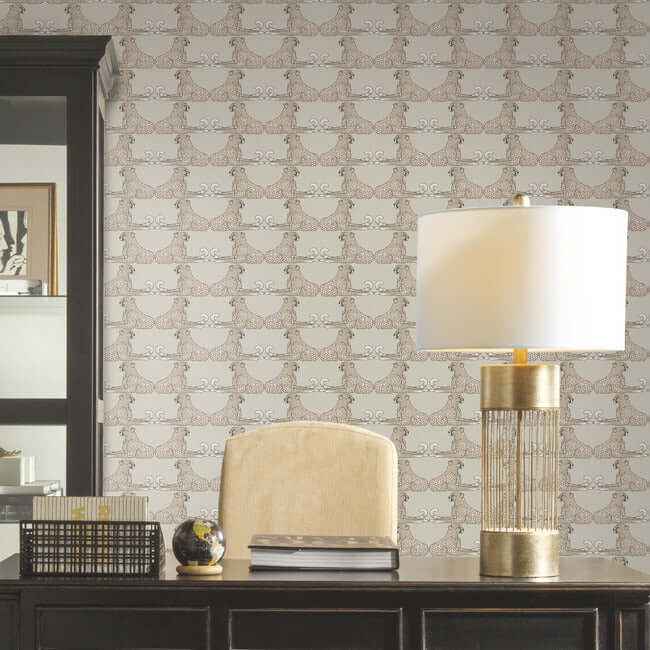 Reclining Cheetahs Premium Peel Stick Wallpaper Taupe - York Wallcoverings - PSW1356RL - York Wallcoverings Wallpaper