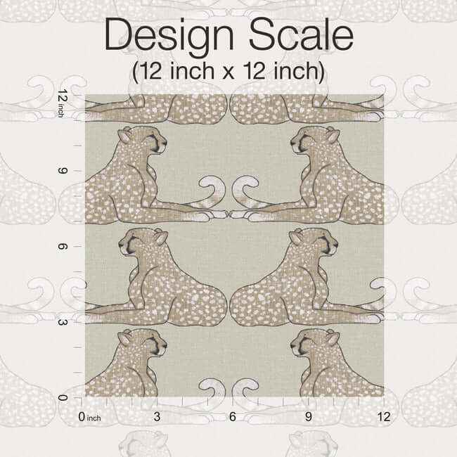 Reclining Cheetahs Premium Peel Stick Wallpaper Taupe - York Wallcoverings - PSW1356RL - York Wallcoverings Wallpaper