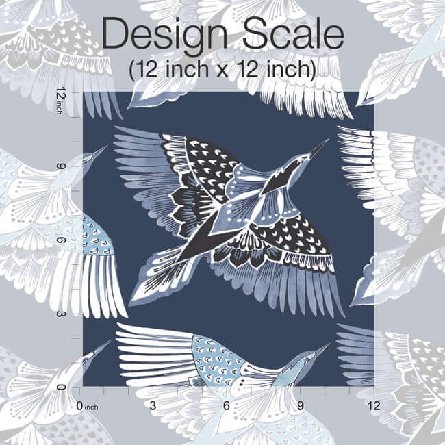 feather-flight-premium-peel-stick-wallpaper-blue-york-wallcoverings-psw1352rl - York Wallcoverings Wallpaper