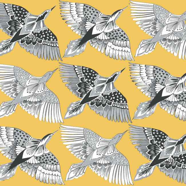 Feather Flight Yellow Peel & Stick Wallpaper - York Wallcoverings - PSW1350RL