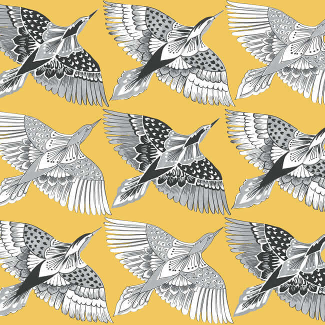 feather-flight-yellow-peel-stick-wallpaper-york-wallcoverings-psw1350rl - York Wallpaper Wallpaper