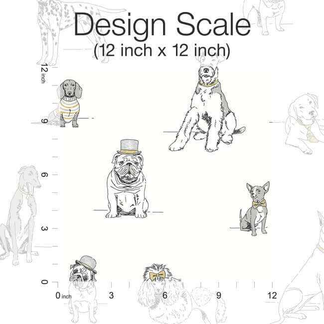 Dog's Life Silver & Gold Peel & Stick Wallpaper - York Wallcoverings - PSW1339RL - York Wallcoverings Wallpaper