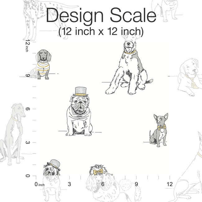 dogs-life-silver-gold-peel-stick-wallpaper-york-wallcoverings-psw1339rl - York Wallpaper Wallpaper