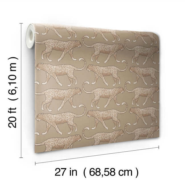 big-cat-walk-premium-peel-stick-wallpaper-fawn-york-wallcoverings-psw1358rl - York Wallcoverings Wallpaper