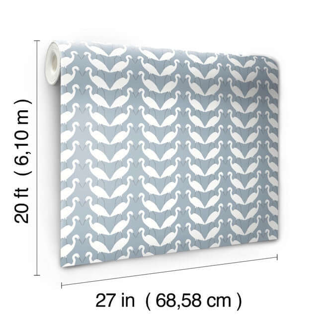 elegant-birds-premium-peel-stick-wallpaper-denim-york-wallcoverings-psw1347rl - York Wallcoverings Wallpaper