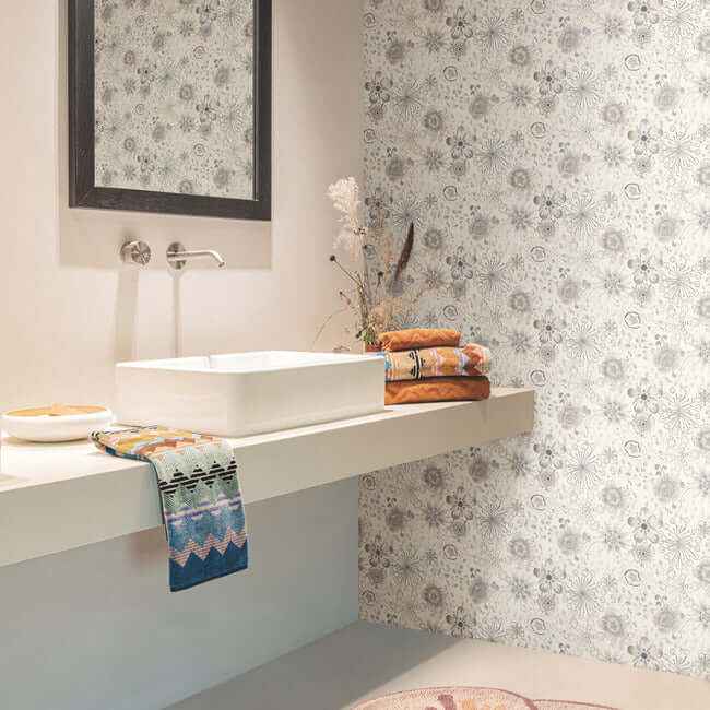 Magic Garden Grey Wallpaper - York Wallcoverings - MI10311 - York Wallcoverings Wallpaper