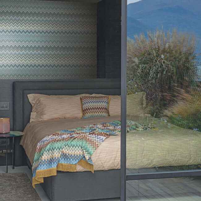 Happy Zigzag Blue Wallpaper - York Wallcoverings - MI10335 - York Wallcoverings Wallpaper