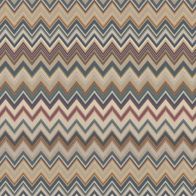happy-zigzag-green-brown-wallpaper-york-wallcoverings-mi10332 - York Wallcoverings Wallpaper