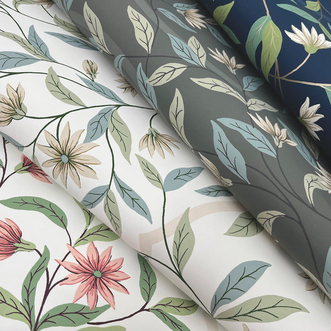 jasmine-wallpaper-charcoal-york-wallcoverings-go8256 - York Wallcoverings Wallpaper
