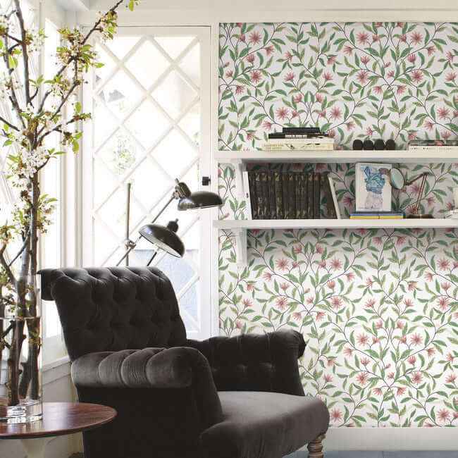 Jasmine Coral Wallpaper - York Wallcoverings - GO8252 - York Wallcoverings Wallpaper