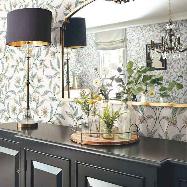 Eucalyptus Jasmine Wallpaper - York Wallcoverings - GO8253 - York Wallcoverings Wallpaper