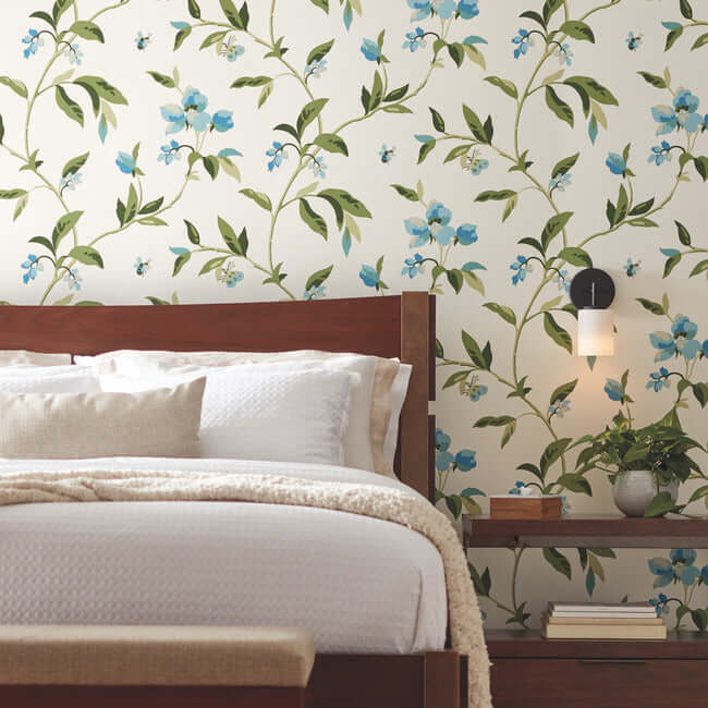 springtime-blue-green-wallpaper-york-wallcoverings-go8283 - York Wallpaper Wallpaper