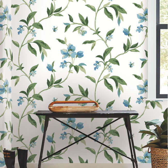 springtime-blue-green-wallpaper-york-wallcoverings-go8283 - York Wallpaper Wallpaper