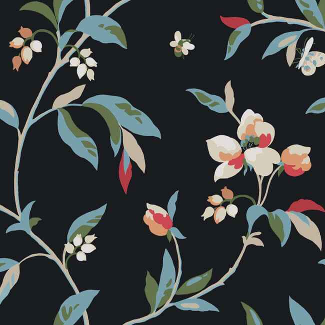 Springtime Wallpaper Midnightmulti - York Wallcoverings - GO8281 - York Wallcoverings Wallpaper