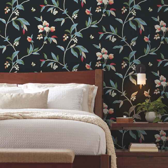 Springtime Wallpaper Midnightmulti - York Wallcoverings - GO8281 - York Wallcoverings Wallpaper