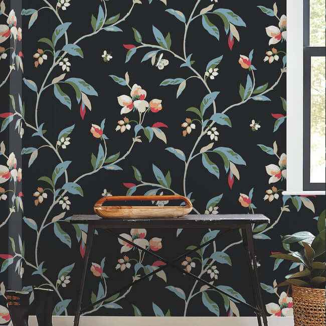 Springtime Wallpaper Midnightmulti - York Wallcoverings - GO8281 - York Wallcoverings Wallpaper