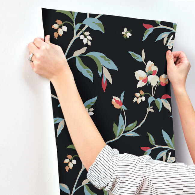 springtime-wallpaper-midnightmulti-york-wallcoverings-go8281 - York Wallcoverings Wallpaper