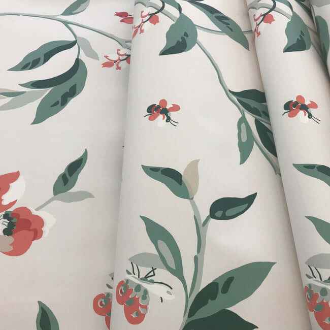 Springtime Beige & Orange Wallpaper - York Wallcoverings - GO8284 - York Wallcoverings Wallpaper
