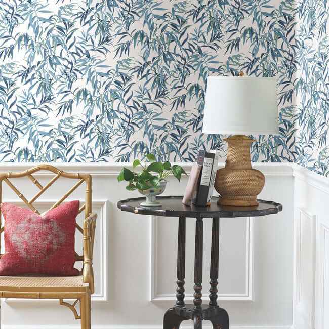 Willow Grove Sky Blue Wallpaper - York Wallcoverings - GO8242 - York Wallcoverings Wallpaper