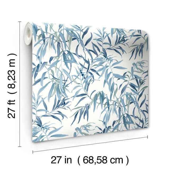 Willow Grove Sky Blue Wallpaper - York Wallcoverings - GO8242 - York Wallcoverings Wallpaper