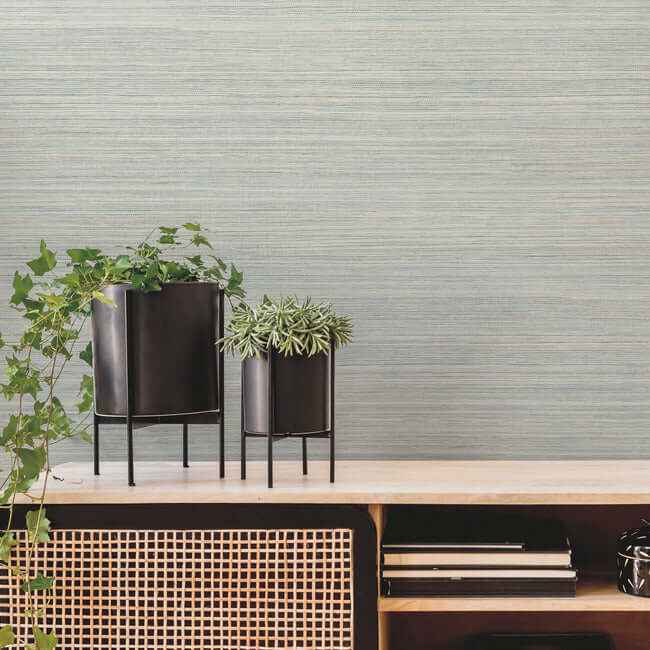 Fountain Grass Blue Wallpaper - York Wallcoverings - GO8302