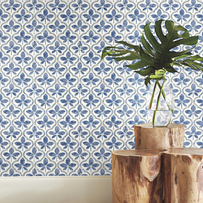sevilla-wallpaper-cobalt-york-wallcoverings-go8273 - York Wallcoverings Wallpaper