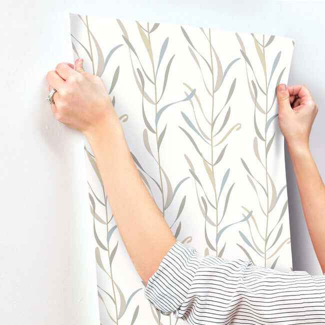 Chloe Vine Wallpaper River Rock - York Wallcoverings - GO8322 - York Wallcoverings Wallpaper